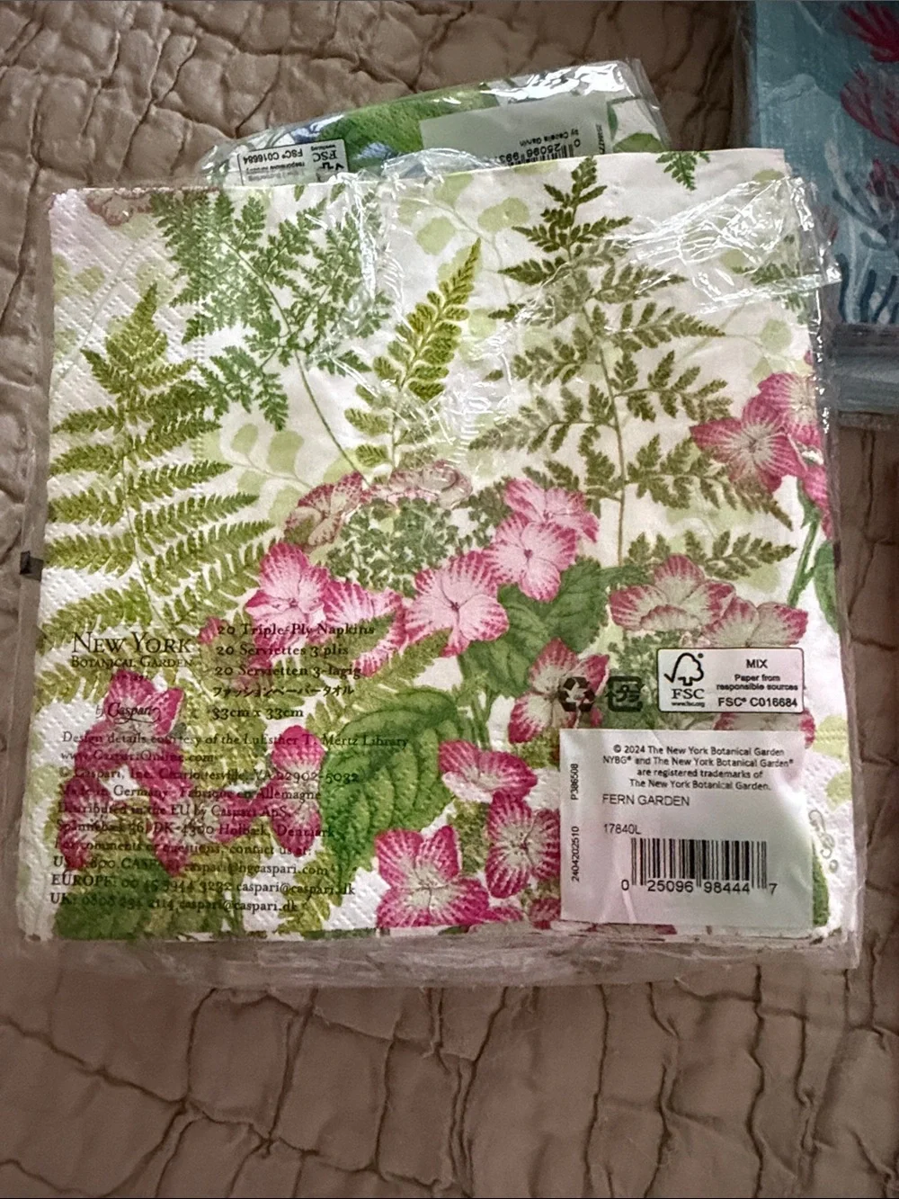 Caspari napkins 4 red berryFloral 11 strawberry 16 fern garden 17 pots  13 punch